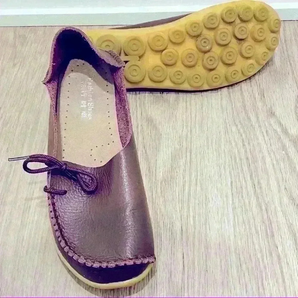 LOAFER BROWN PEBBLED  LEATHER BABOUCHE ROUND TOE MULE SHOES SIZE 7.5 - 8 - Picture 2 of 6